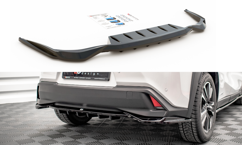 Street+ Mittlerer Diffusor RACE Heck Ansatz passend für Lexus UX Mk1 schwarz Hochglanz