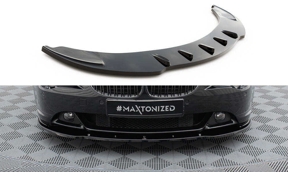 Street+ Spoilerlippe Front Ansatz V.1 passend für BMW 6er Coupe E63 / Cabrio E64 schwarz Hochglanz