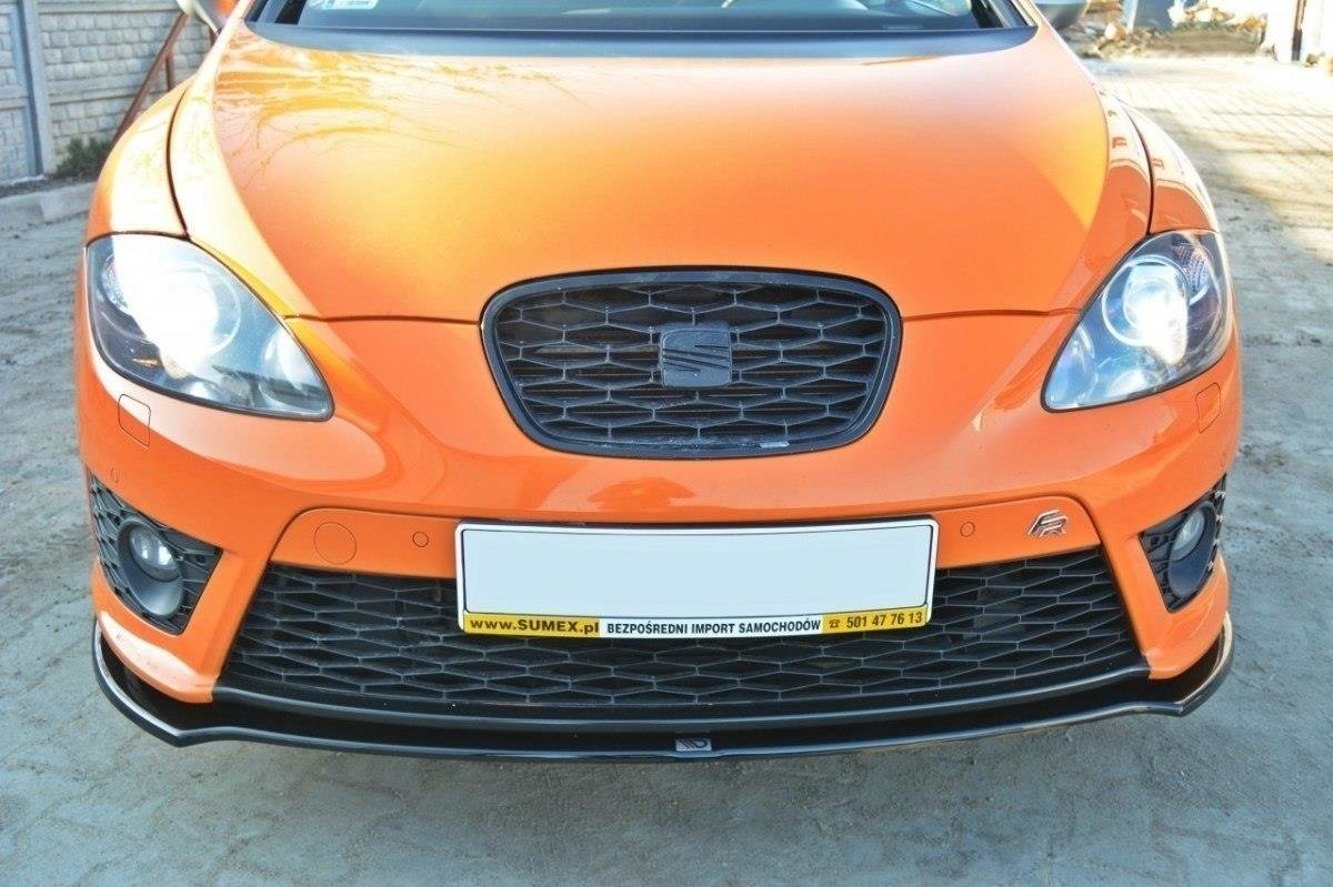 Street+ Spoilerlippe Front Ansatz V.2 passend für Seat Leon MK2 CUPRA / FR FL schwarz Hochglanz