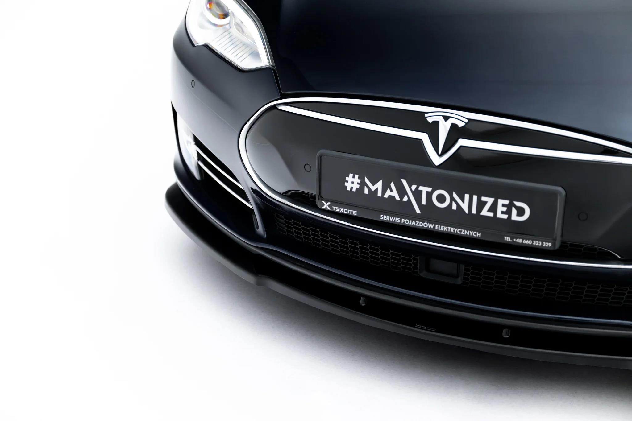 Frontlippe V.1 passend für Tesla Model S Mk1 schwarz Hochglanz