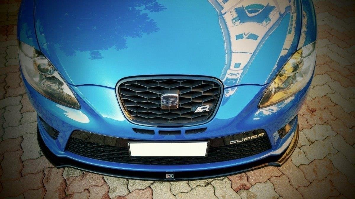 Street+ Spoilerlippe Front Ansatz V.1 passend für Seat Leon MK2 CUPRA FR FL schwarz Hochglanz