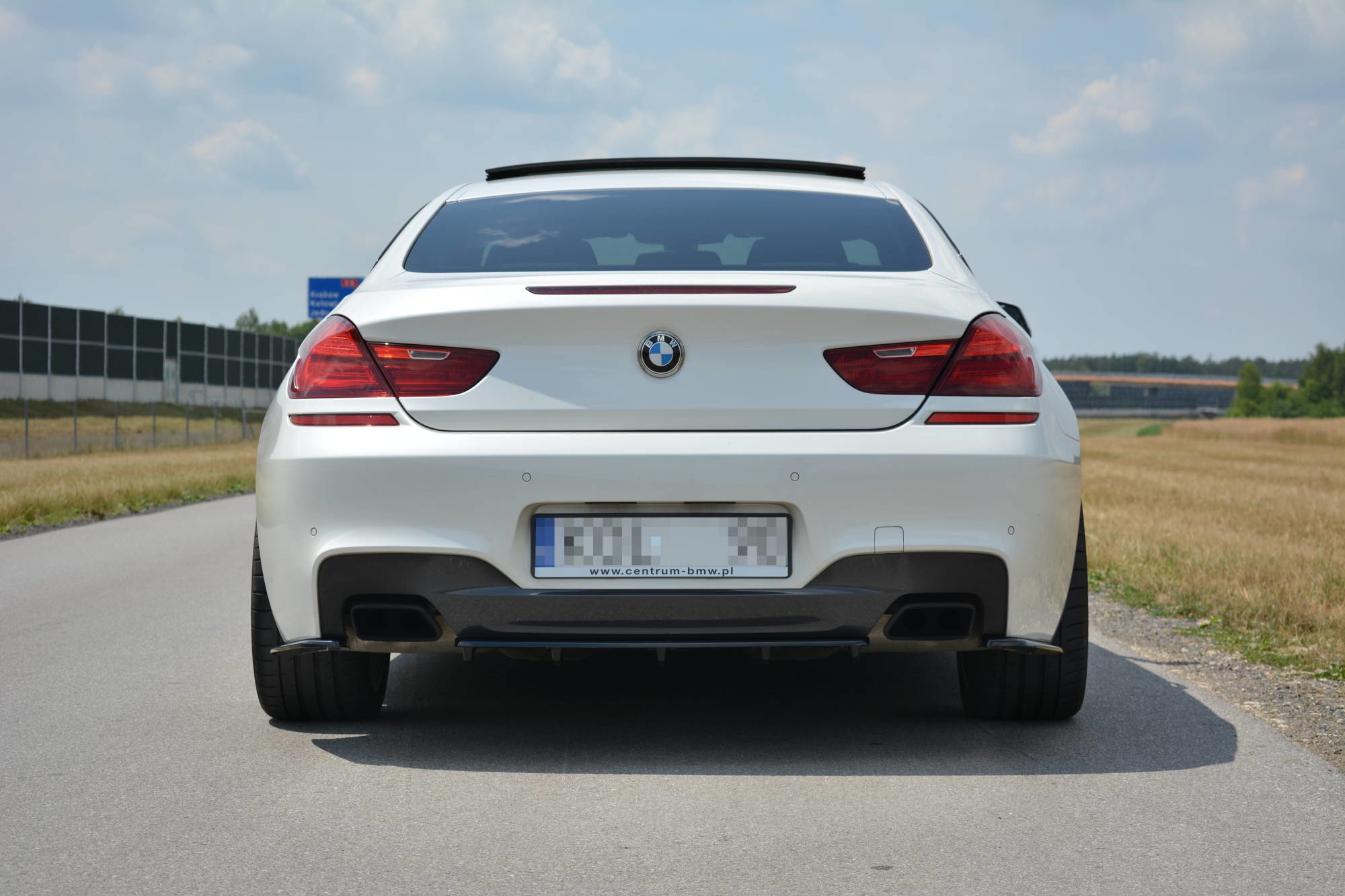 Heck Ansatz Flaps Diffusor für BMW 6er Gran Coupé M Paket schwarz Hochglanz