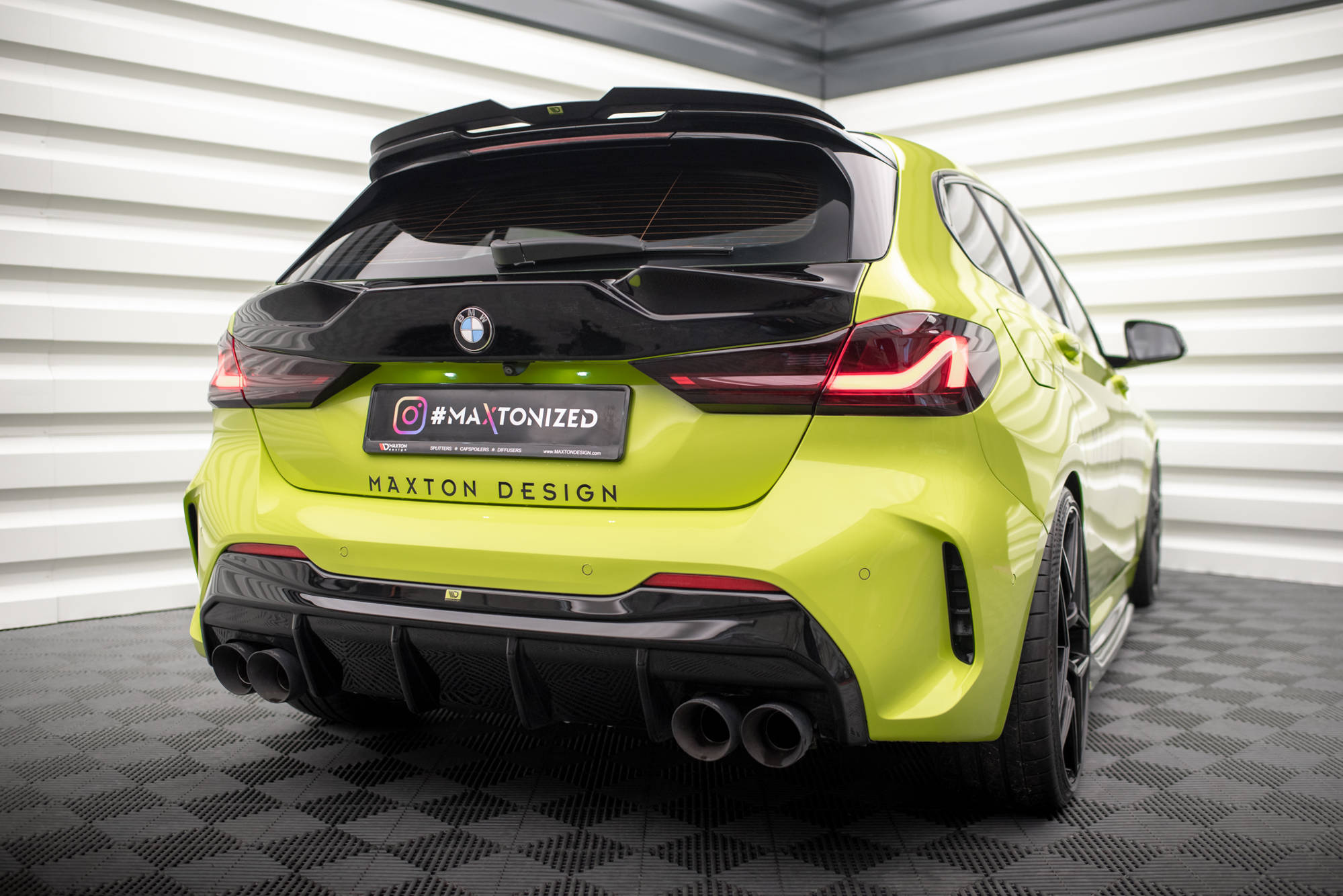 Street+ Heck Ansatz Diffusor V.3 passend für BMW 1er F40 M-Paket/ M135i / 128ti schwarz Hochglanz