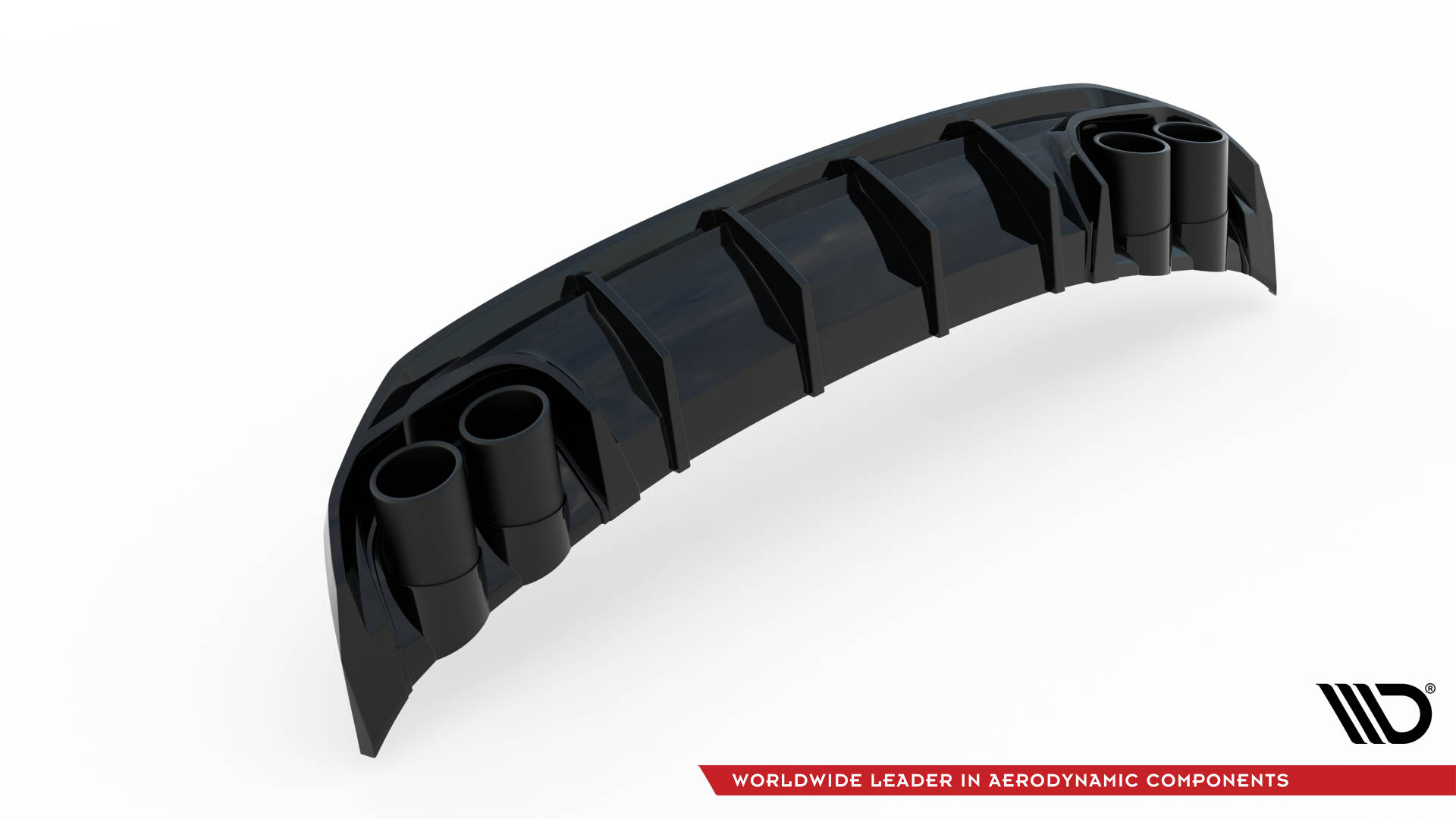 Street+ Heck Ansatz Diffusor + Endrohre chrom passend für Audi A3 S-Line Sportback 8Y schwarz Hochglanz
