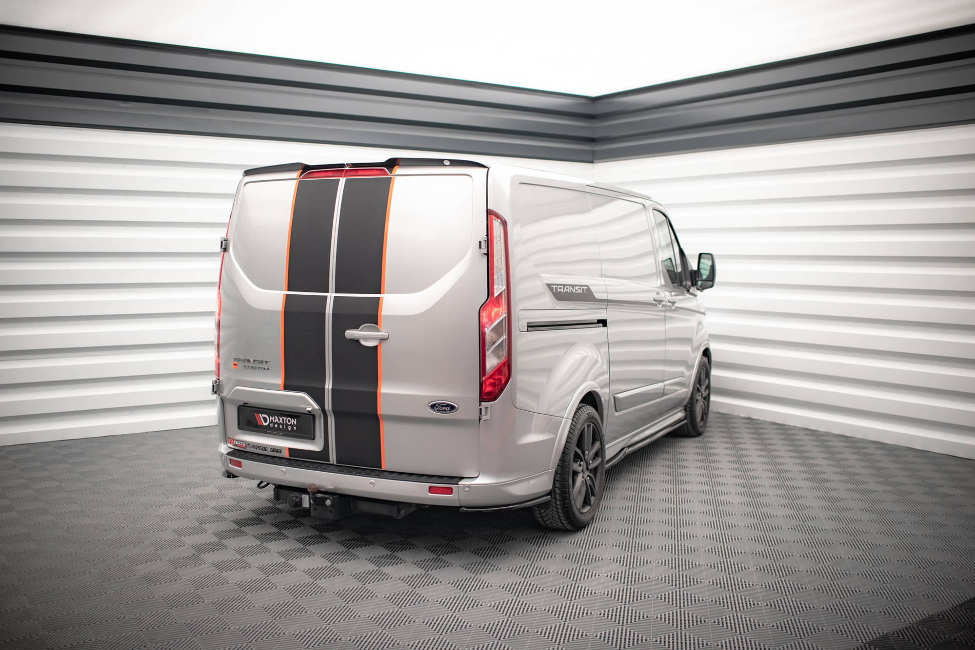 Heck Spoiler Aufsatz Abrisskante passend für Ford Transit Custom Mk1 schwarz Hochglanz