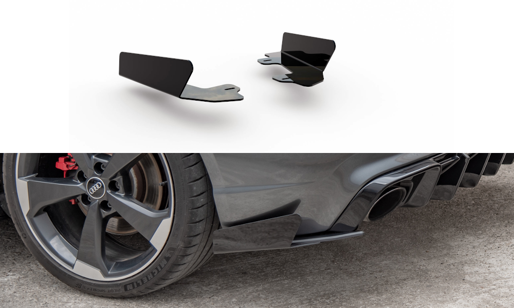 Hintere Seiten Flaps für Audi RS3 8V Sportback schwarz Hochglanz
