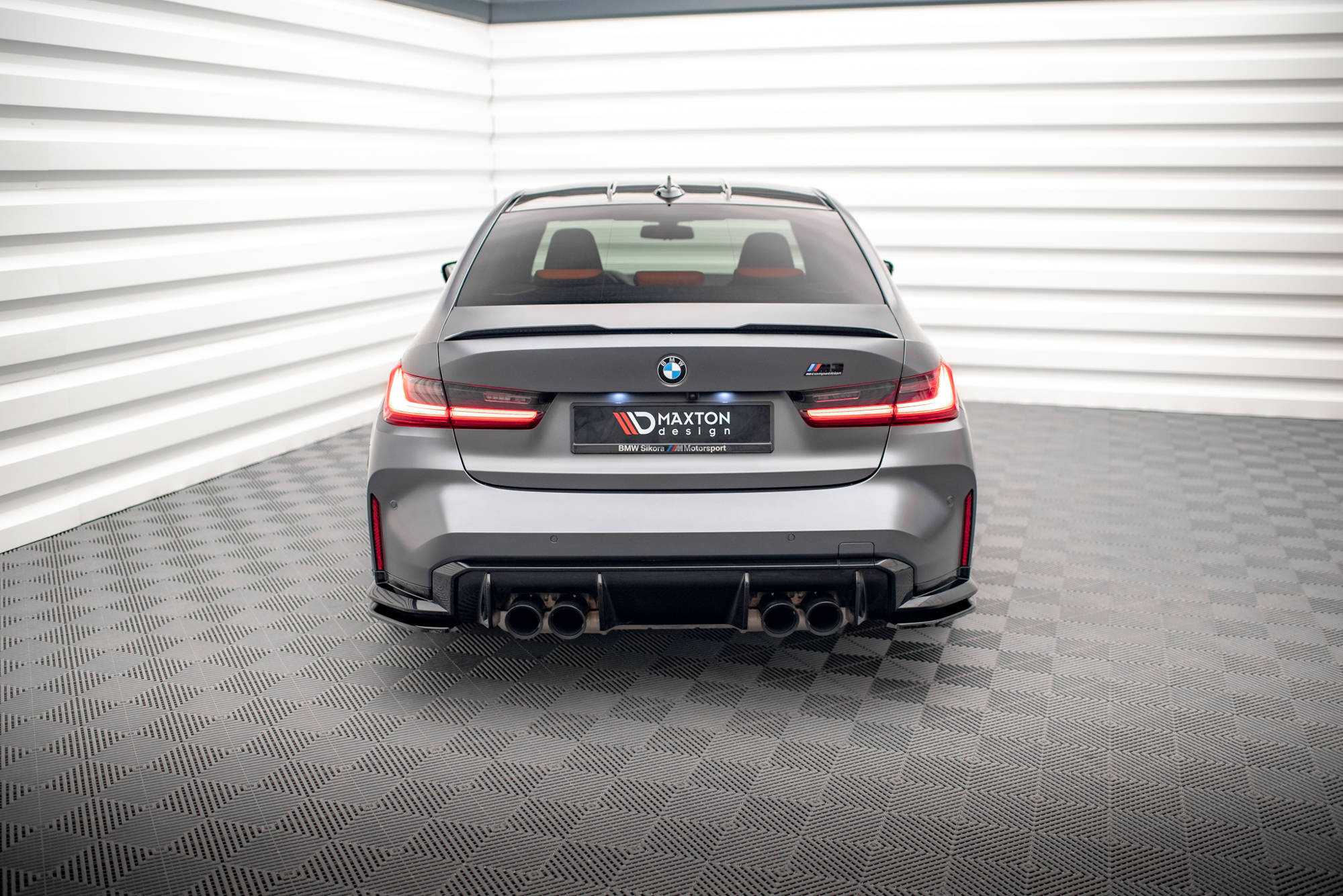 Street+ Heck Ansatz Flaps V.1 passend für BMW M3 Limousine / Touring G80 / G81 schwarz Hochglanz