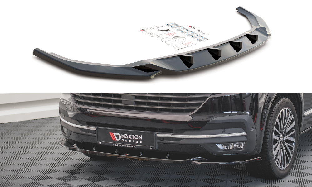 Street+ Spoilerlippe Front Ansatz V.2 passend für VW T6.1 schwarz Hochglanz