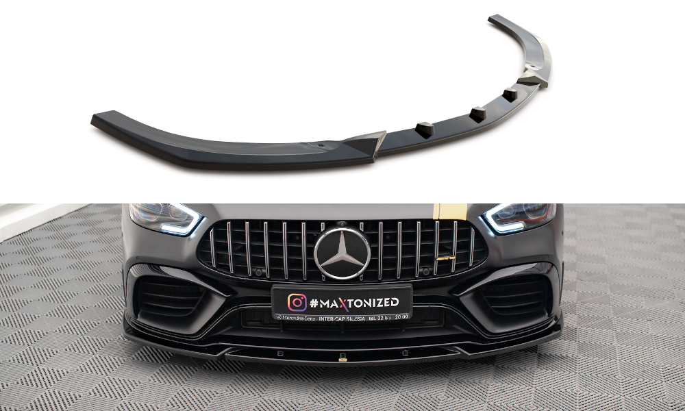 Street+ Spoilerlippe Front Ansatz V.3 passend für Mercedes-AMG GT 63S 4 Door Coupe Aero X290 schwarz Hochglanz