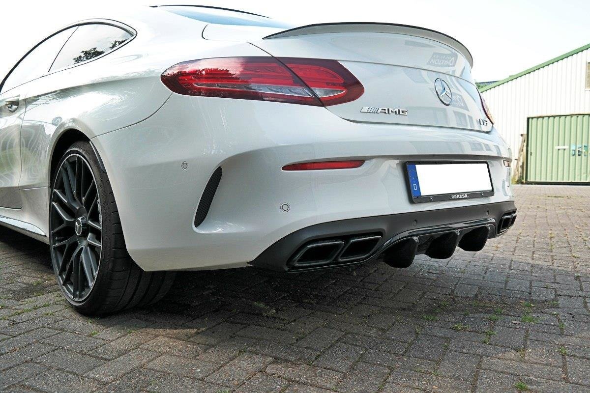 Street+ Heck Ansatz Diffusor passend für Mercedes C-Klasse C205 63 AMG Coupe schwarz Hochglanz