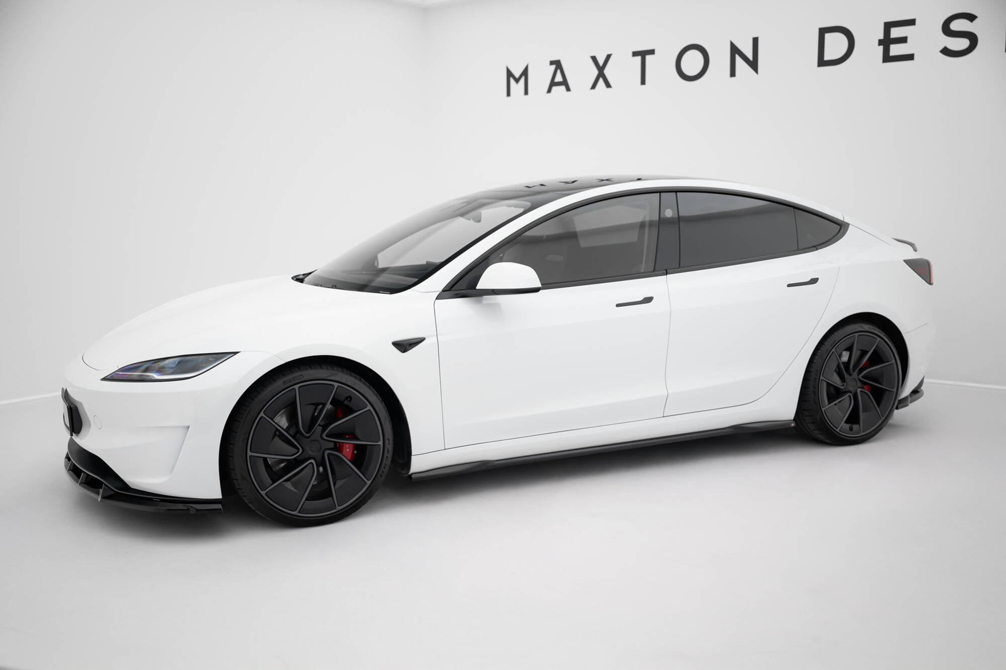 Seitenschweller Ansatz Paar V.2 passend für Tesla Model 3 Performance Mk1 FL schwarz Hochglanz