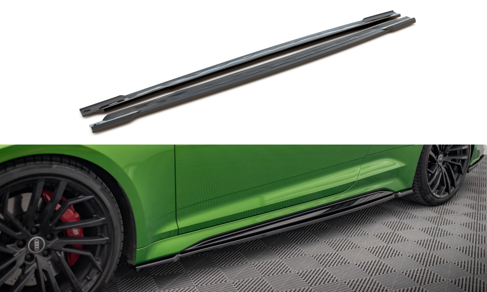 Street+ Seitenschweller Leisten passend für Audi RS5 Coupe F5 FL schwarz Hochglanz