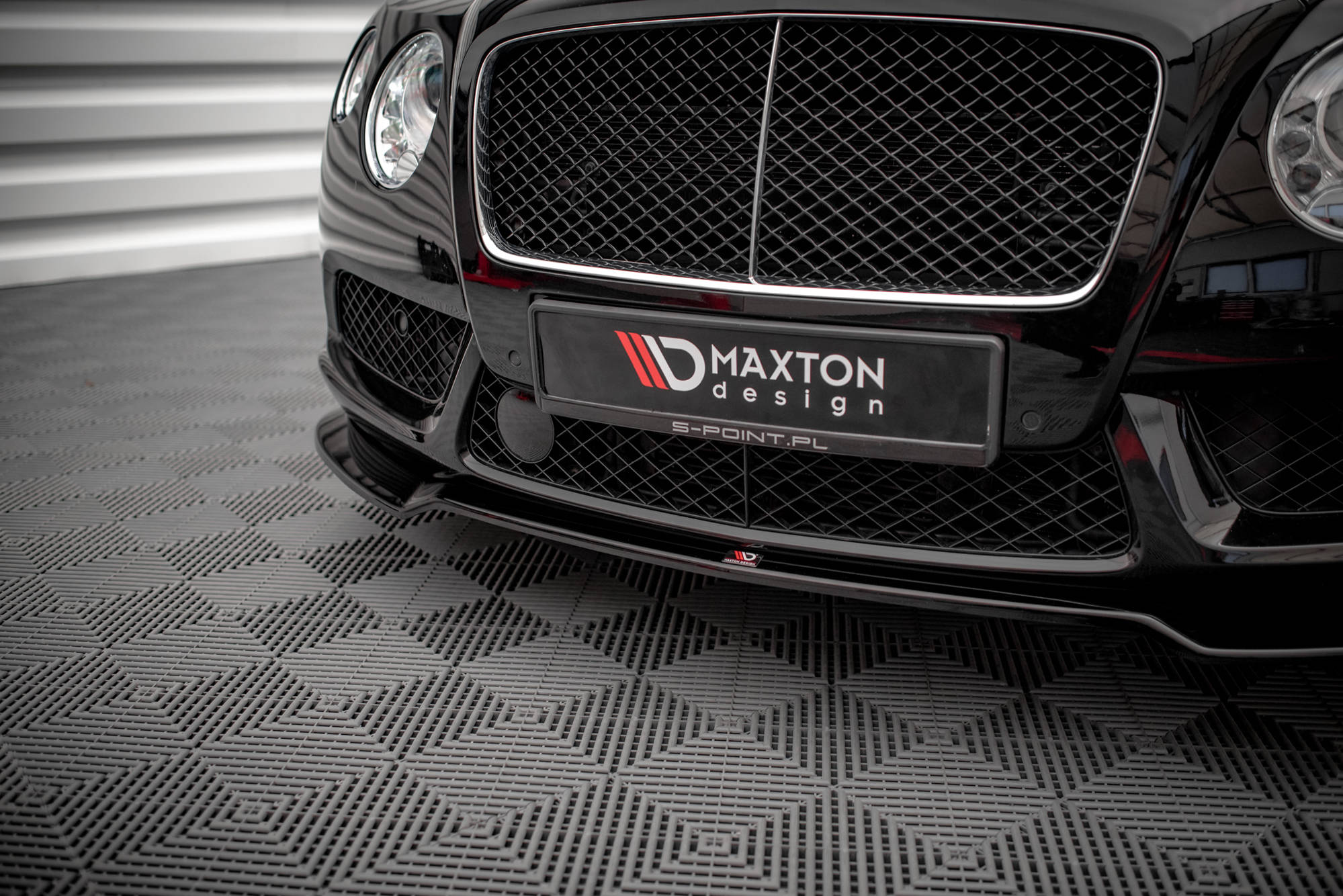 Frontlippe V.1 passend für Bentley Continental GT V8 S Mk2 schwarz Hochglanz