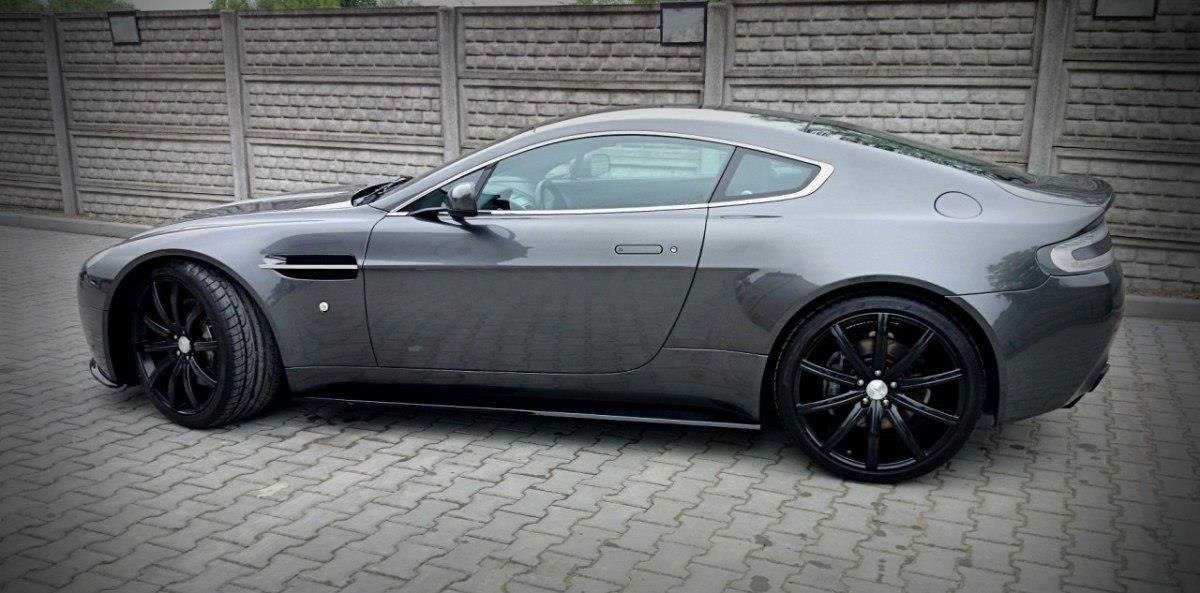Seitenschweller Ansatz Paar passend für Aston Martin V8 VANTAGE schwarz Hochglanz