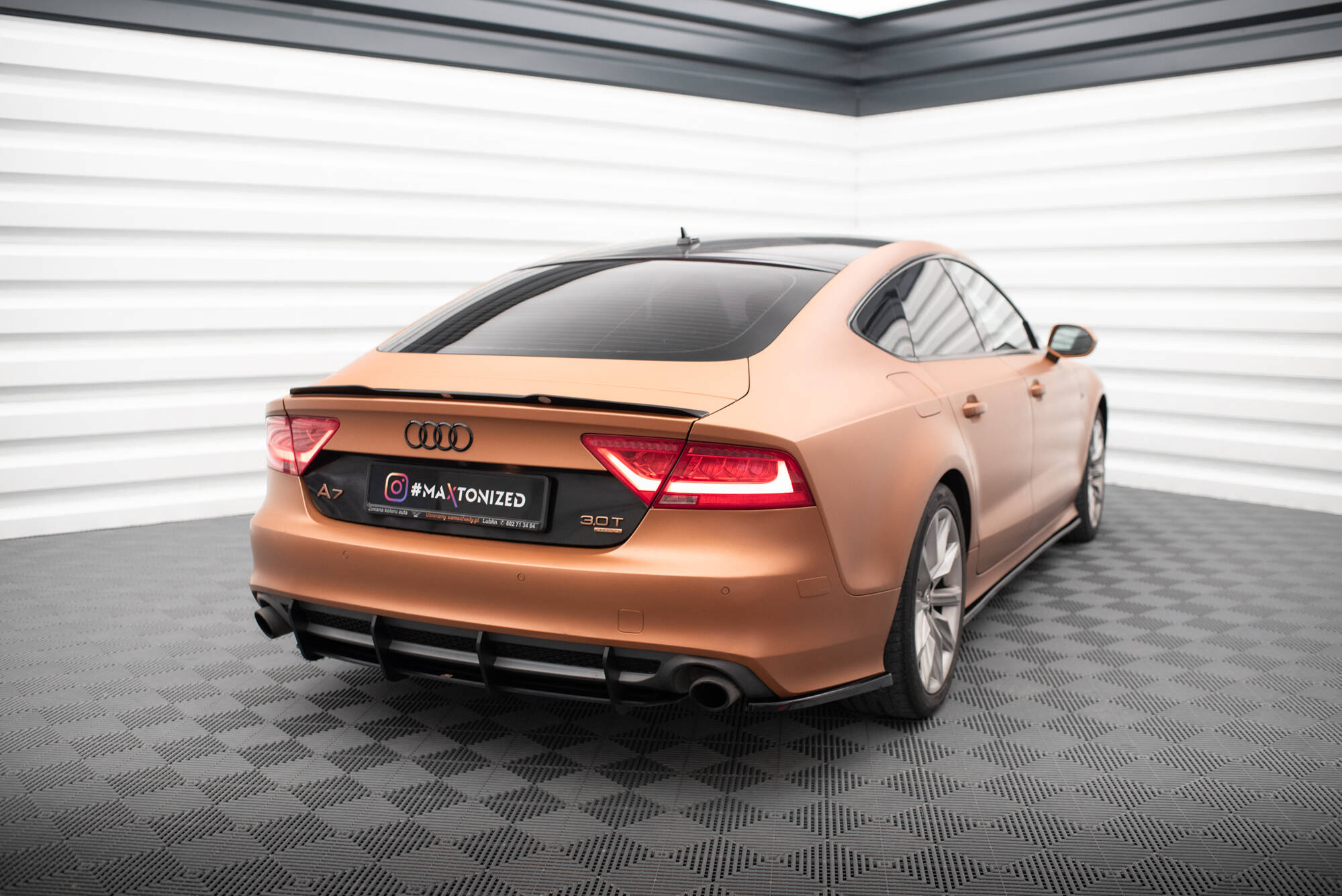 Street Pro Heckschürze Heck Ansatz Diffusor passend für Audi A7 S-Line C7 ROT