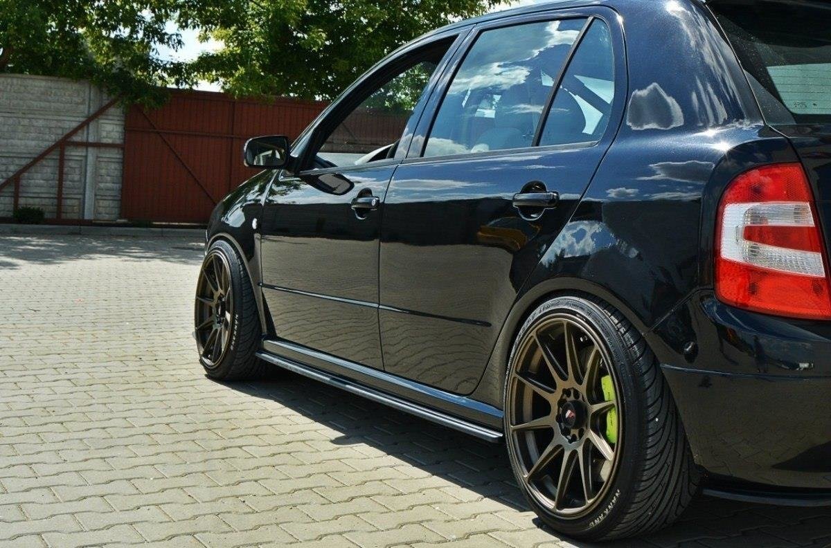Street+ Seitenschweller Leisten passend für Skoda Fabia RS Mk1 schwarz Hochglanz