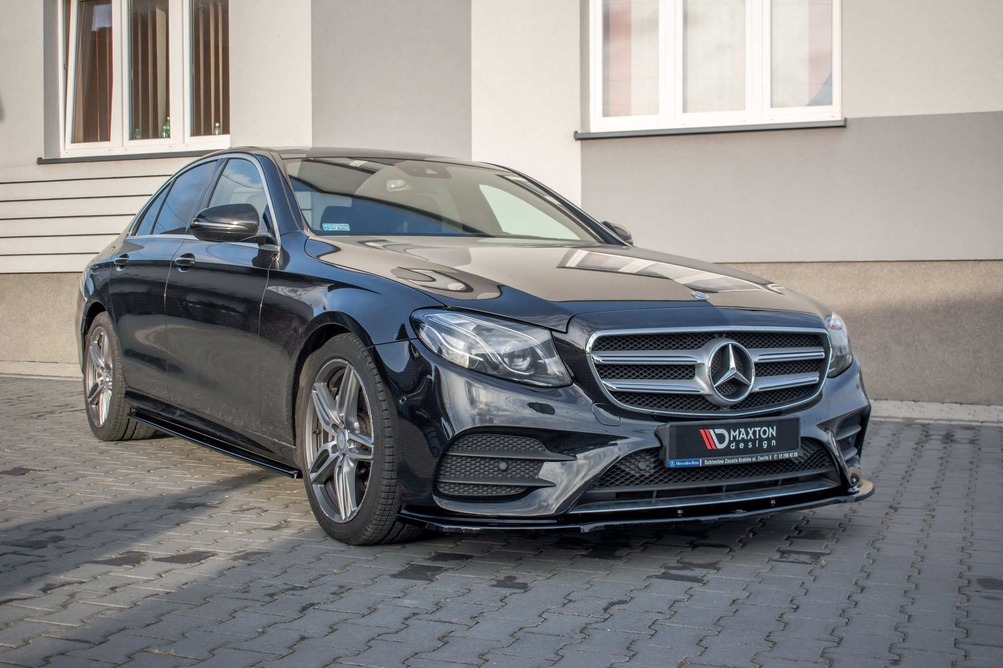 Front Ansatz für Mercedes-Benz E43 AMG / AMG-Line Limousine / Kombi W213 / S213 schwarz Hochglanz