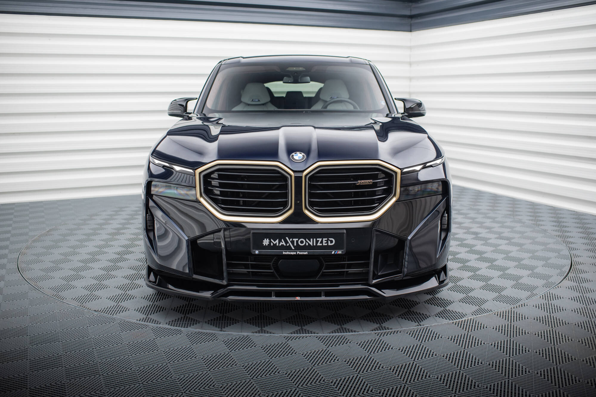 Street+ Spoilerlippe Front Ansatz V.1 passend für BMW XM G09 schwarz Hochglanz