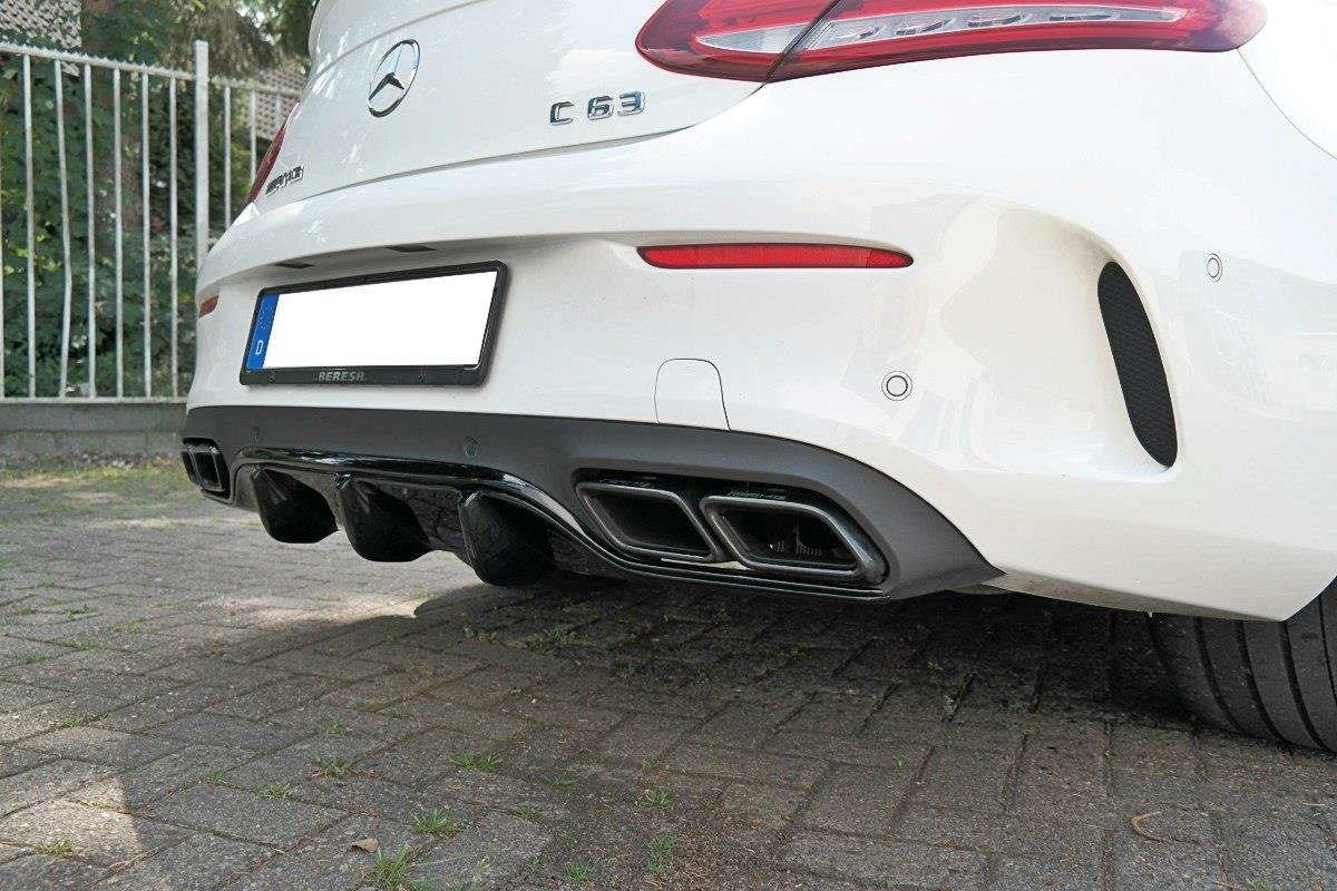 Street+ Heck Ansatz Diffusor passend für Mercedes C-Klasse C205 63 AMG Coupe schwarz Hochglanz