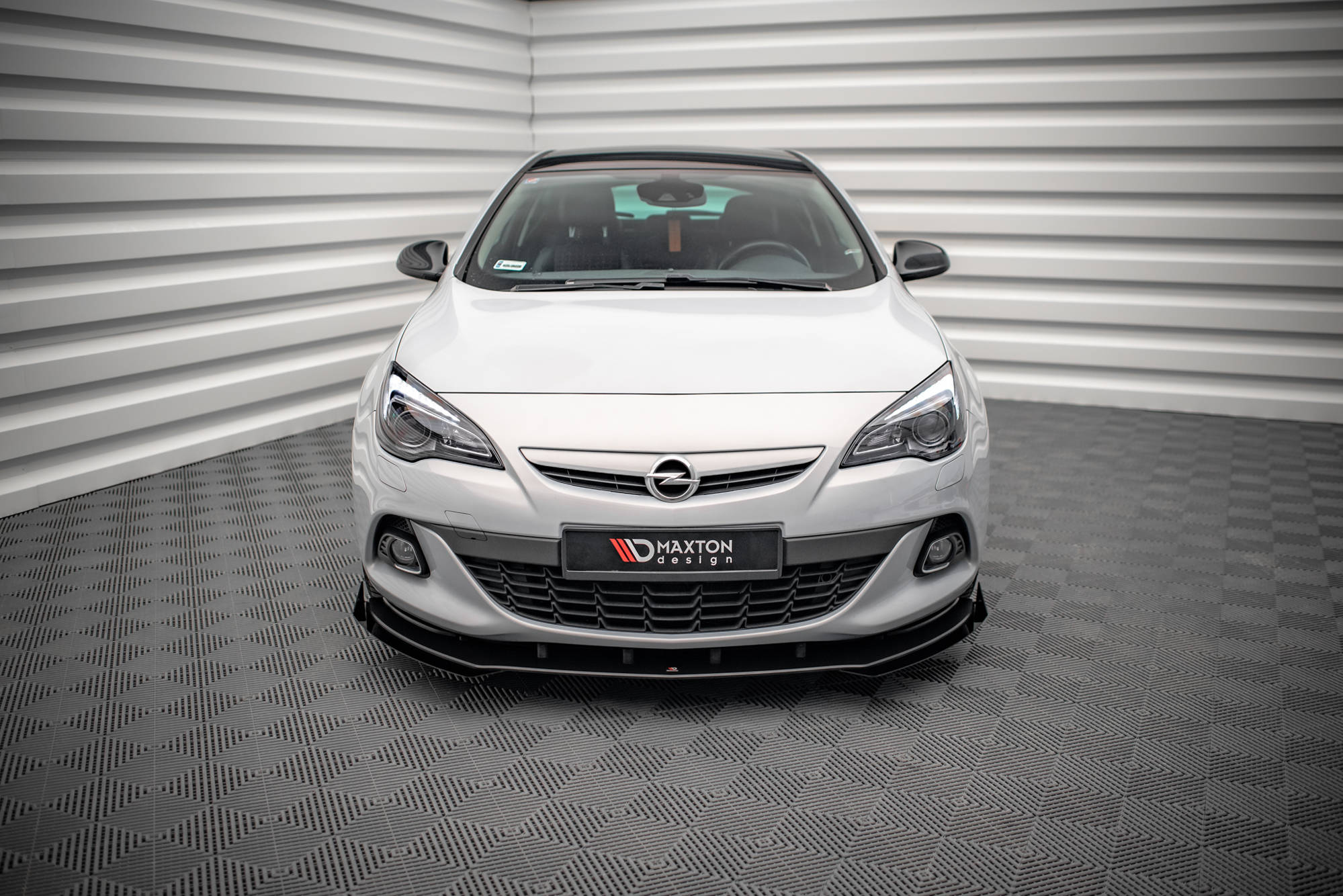 Street Pro Spoilerlippe Front Ansatz + Flaps V.1 passend für Opel Astra GTC OPC-Line J schwarz Hochglanz