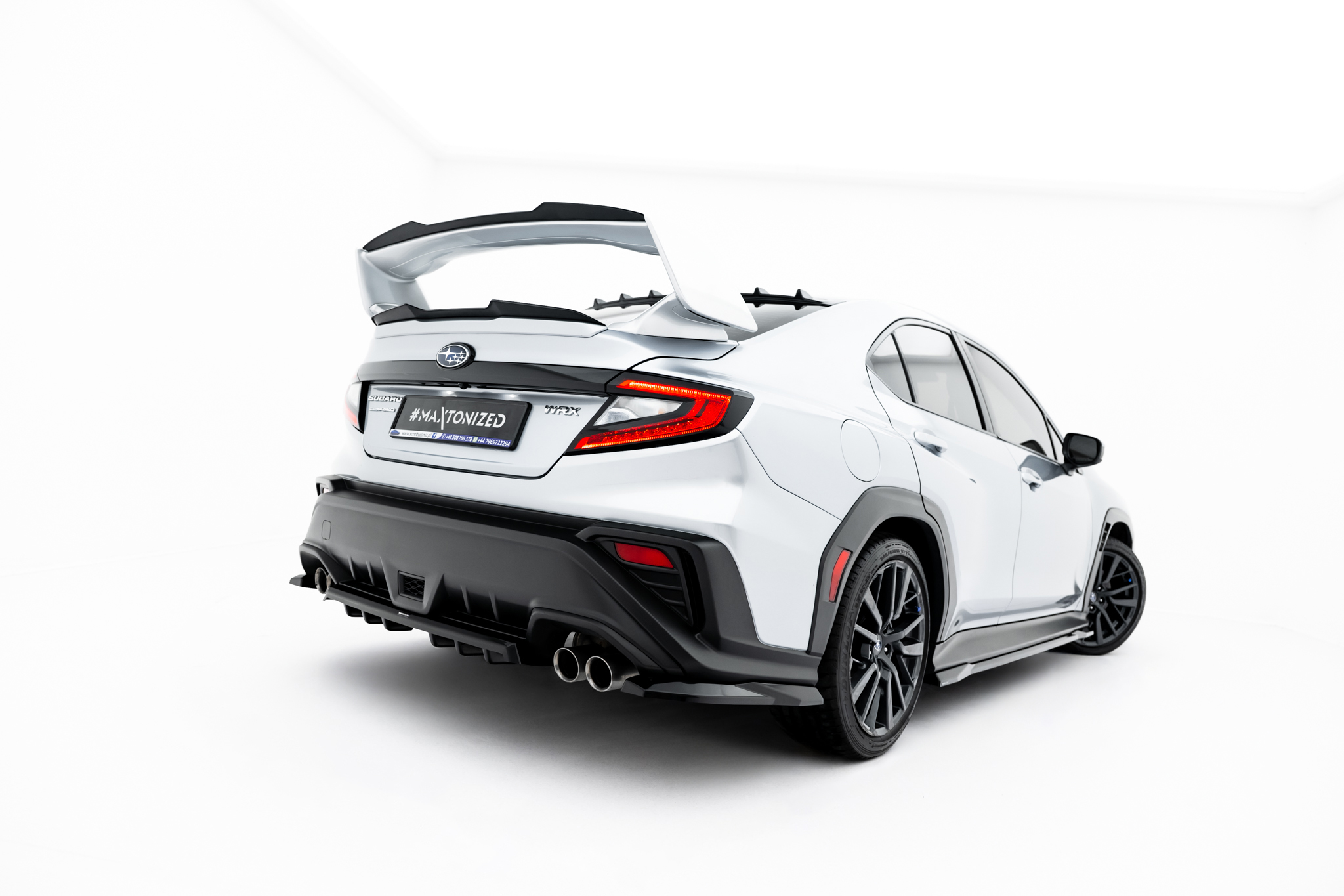 Street+ Heck Ansatz Flaps passend für Subaru WRX STI Mk2 schwarz Hochglanz