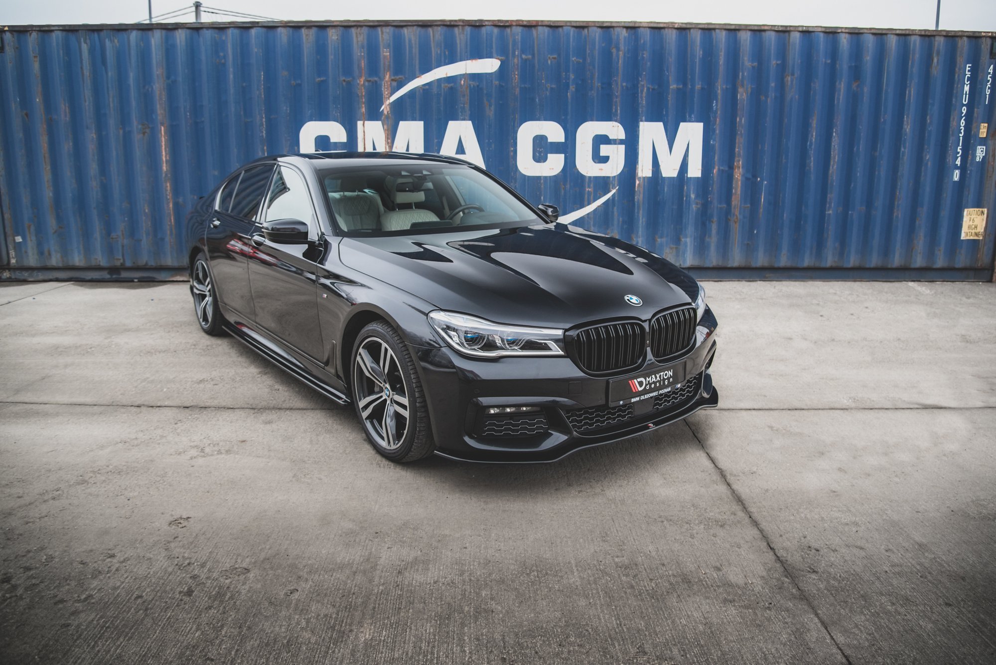 Street+ Spoilerlippe Front Ansatz V.1 passend für BMW 7 M-Paket G11 /G12 schwarz Hochglanz