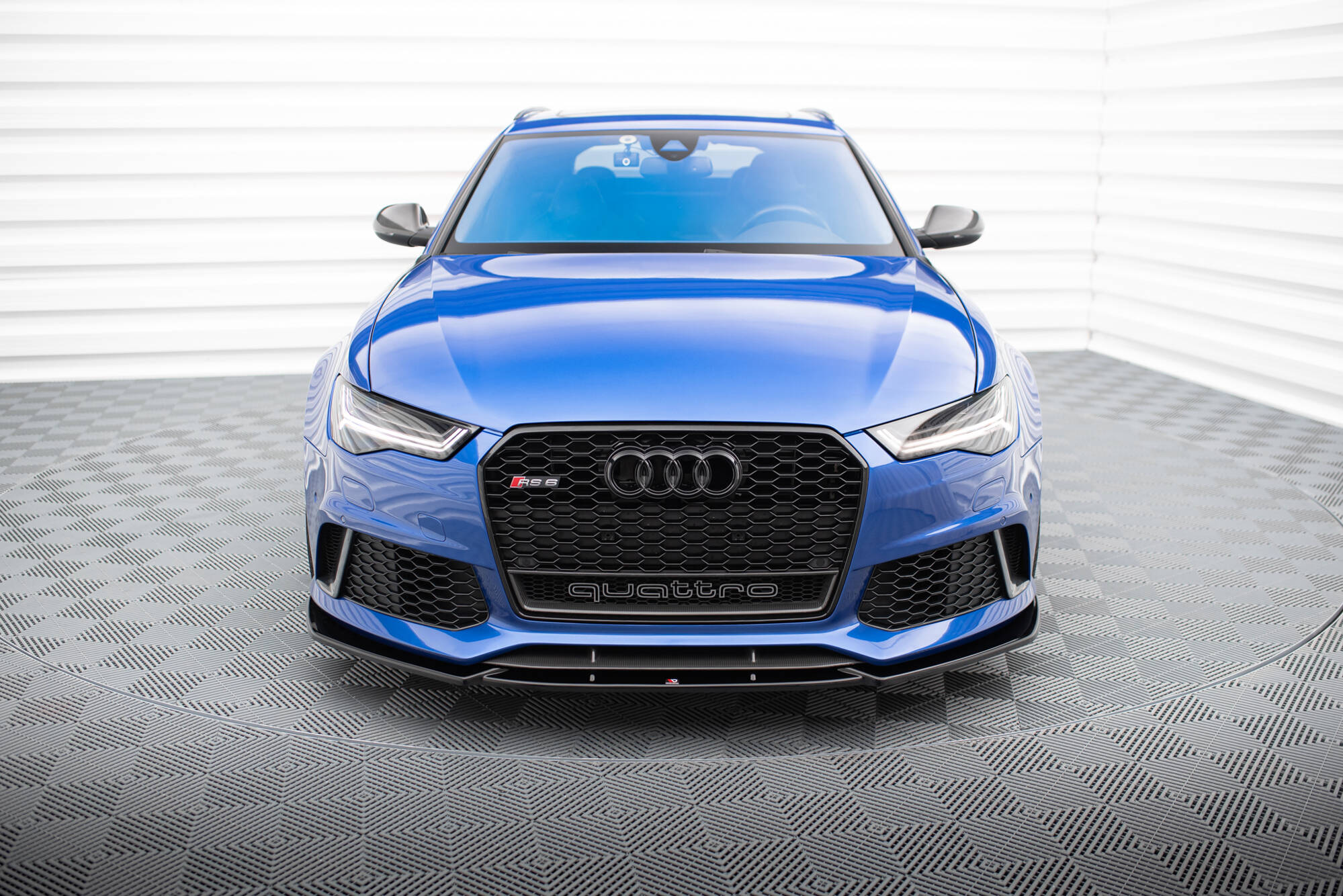 Street+ Spoilerlippe Front Ansatz V.4 passend für Audi RS6 C7 / C7 FL schwarz Hochglanz