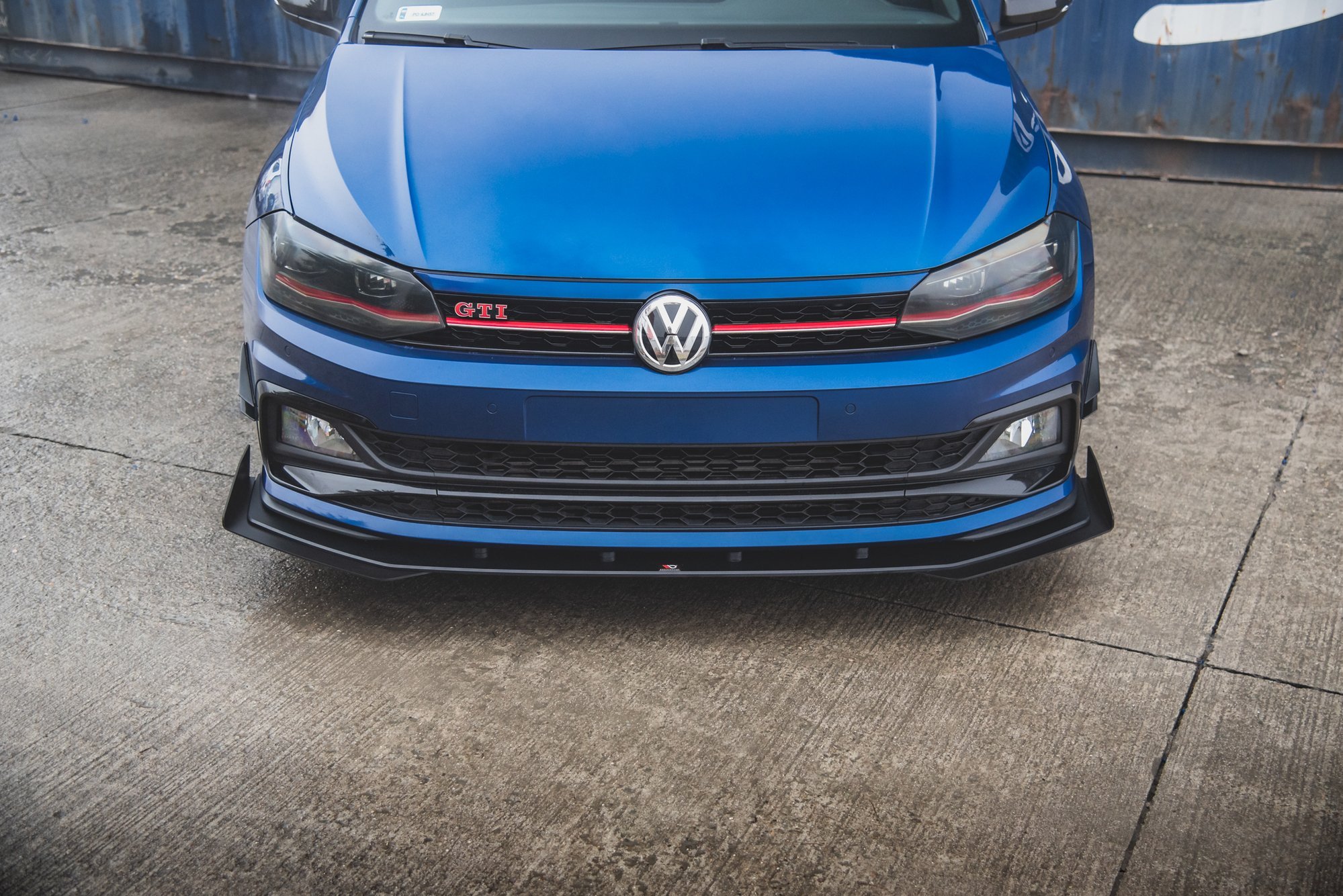 Street Pro Spoilerlippe Front Ansatz passend für VW Polo GTI Mk6 rot+ Hochglanz Flaps