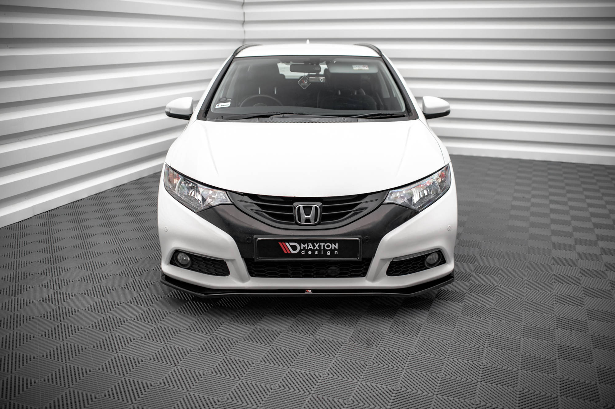 Street+ Spoilerlippe Front Ansatz V.1 passend für Honda Civic Mk9 schwarz Hochglanz