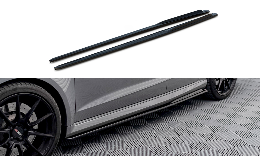 Street+ Seitenschweller Leisten V.2 passend für Audi RS3 8V Sportback FL schwarz Hochglanz