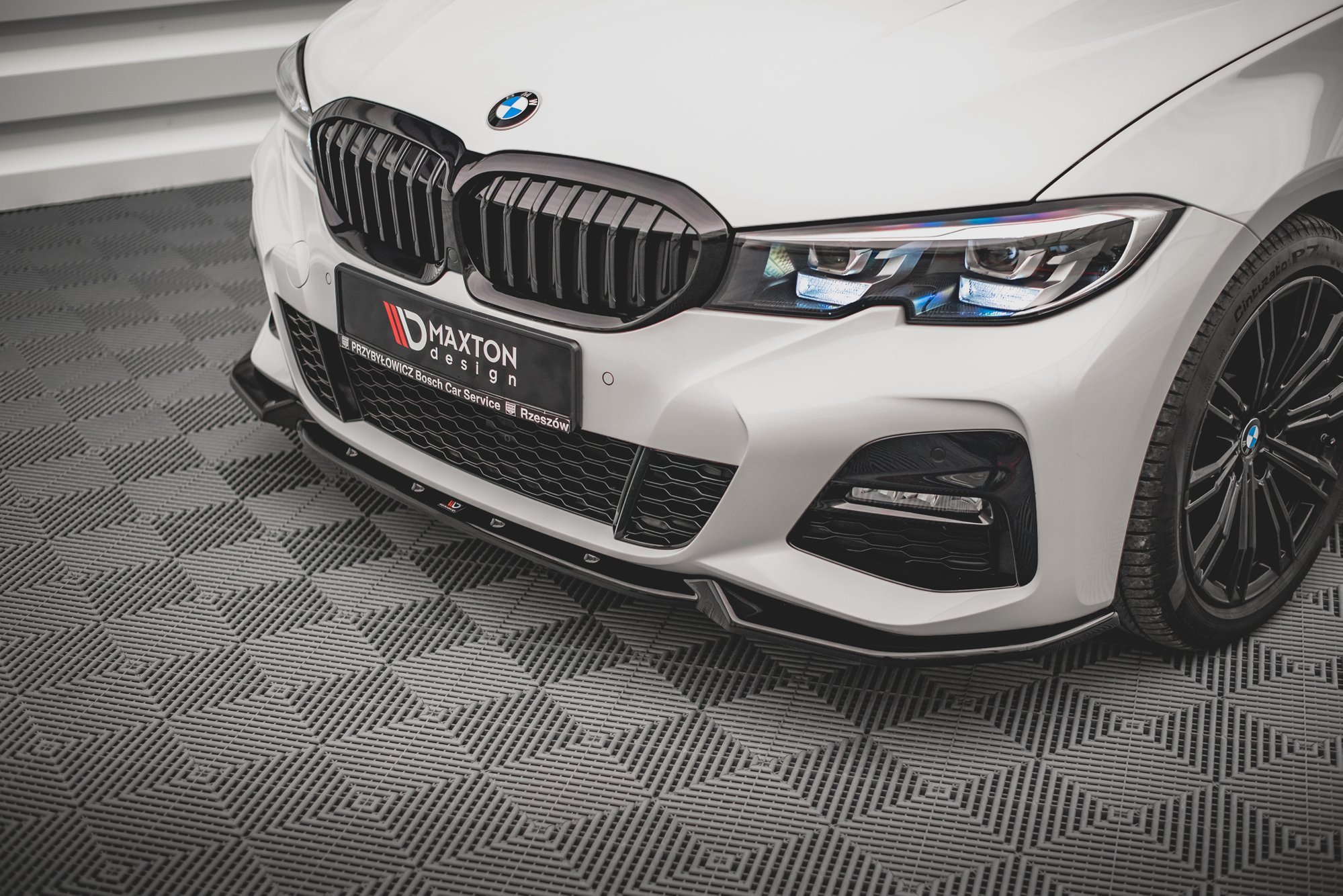 Street+ Spoilerlippe Front Ansatz V.4 passend für BMW 3er G20 / G21 M-Paket schwarz Hochglanz