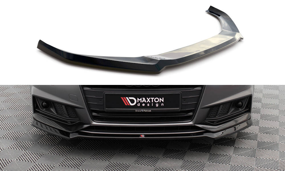 Street+ Spoilerlippe Front Ansatz V.4 passend für Audi S4 / A4 S-Line B9 schwarz Hochglanz