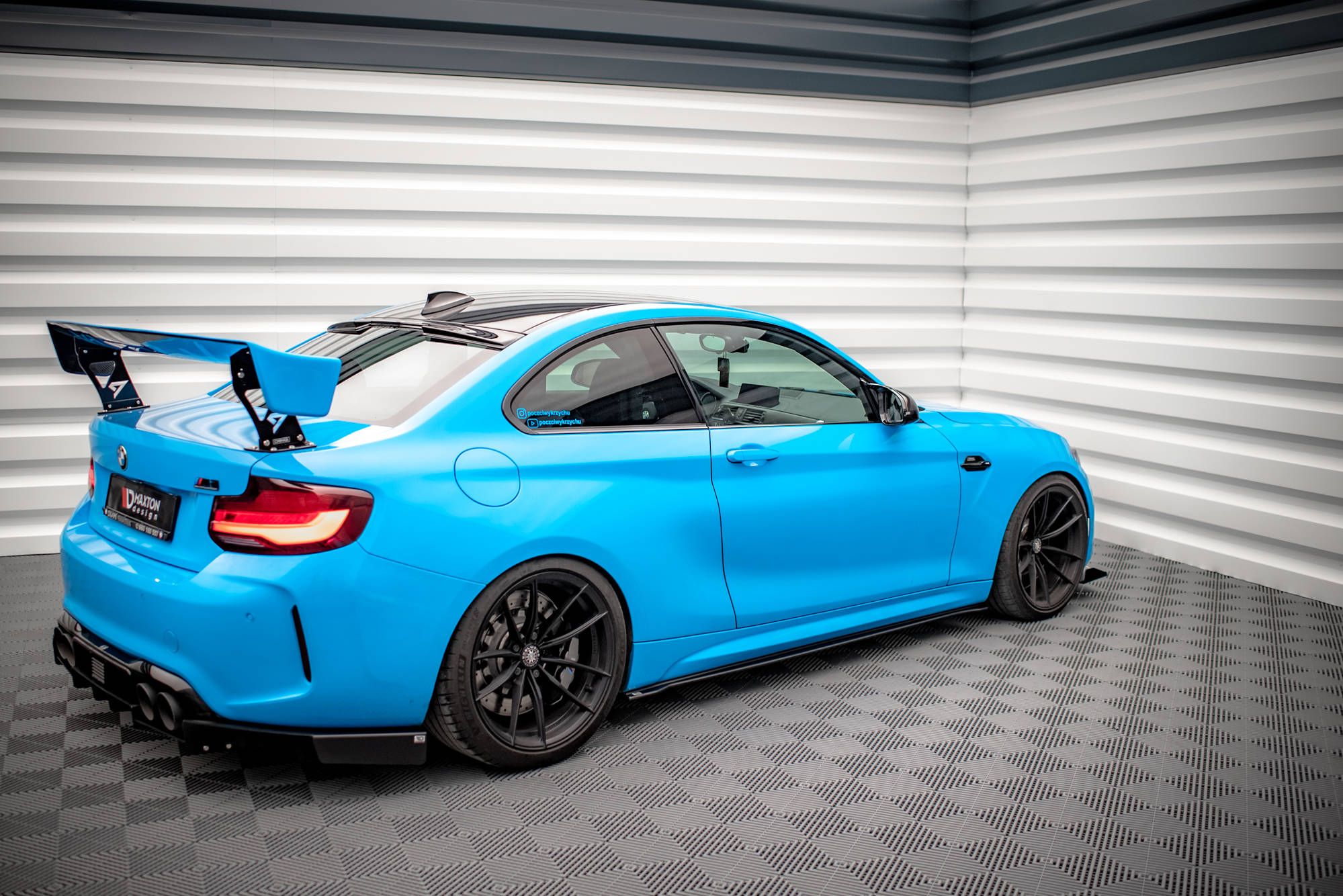 Street Pro Seitenschweller Leisten passend für BMW M2 F87 rot