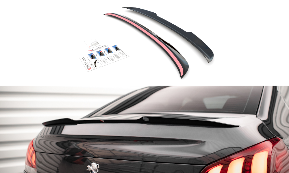Heck Spoiler Aufsatz Abrisskante passend für Peugeot 508 GT Mk1 FL Carbon Look