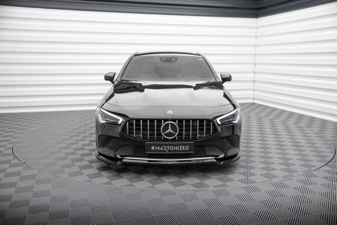Street+ Spoilerlippe Front Ansatz V.1 passend für Mercedes CLA C118 schwarz Hochglanz