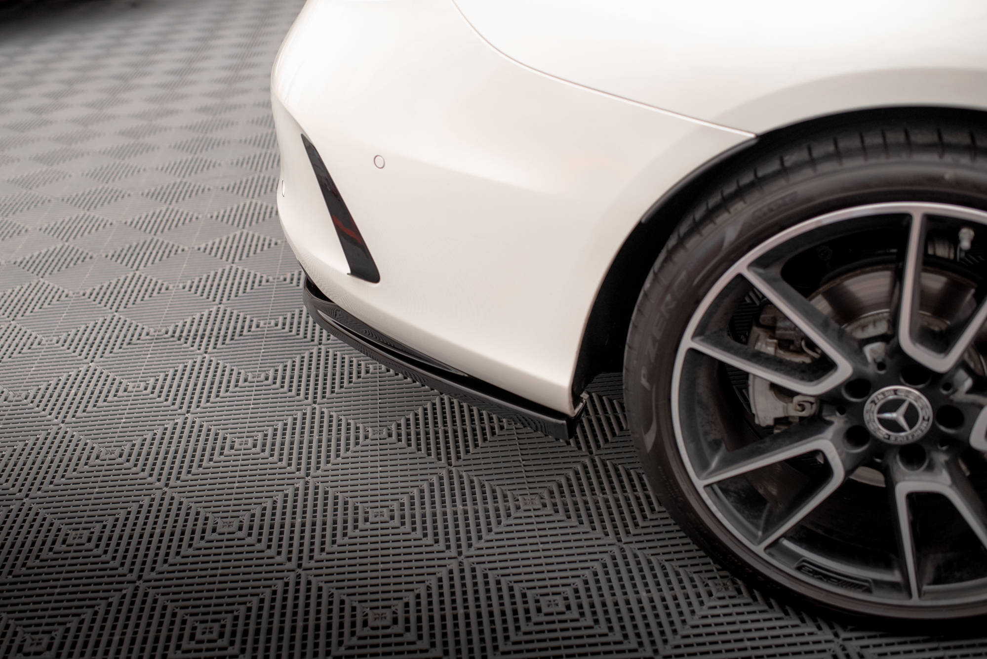 Street+ Mittlerer Diffusor RACE Heck Ansatz passend für Mercedes C Coupe AMG-Line C205 FL schwarz Hochglanz