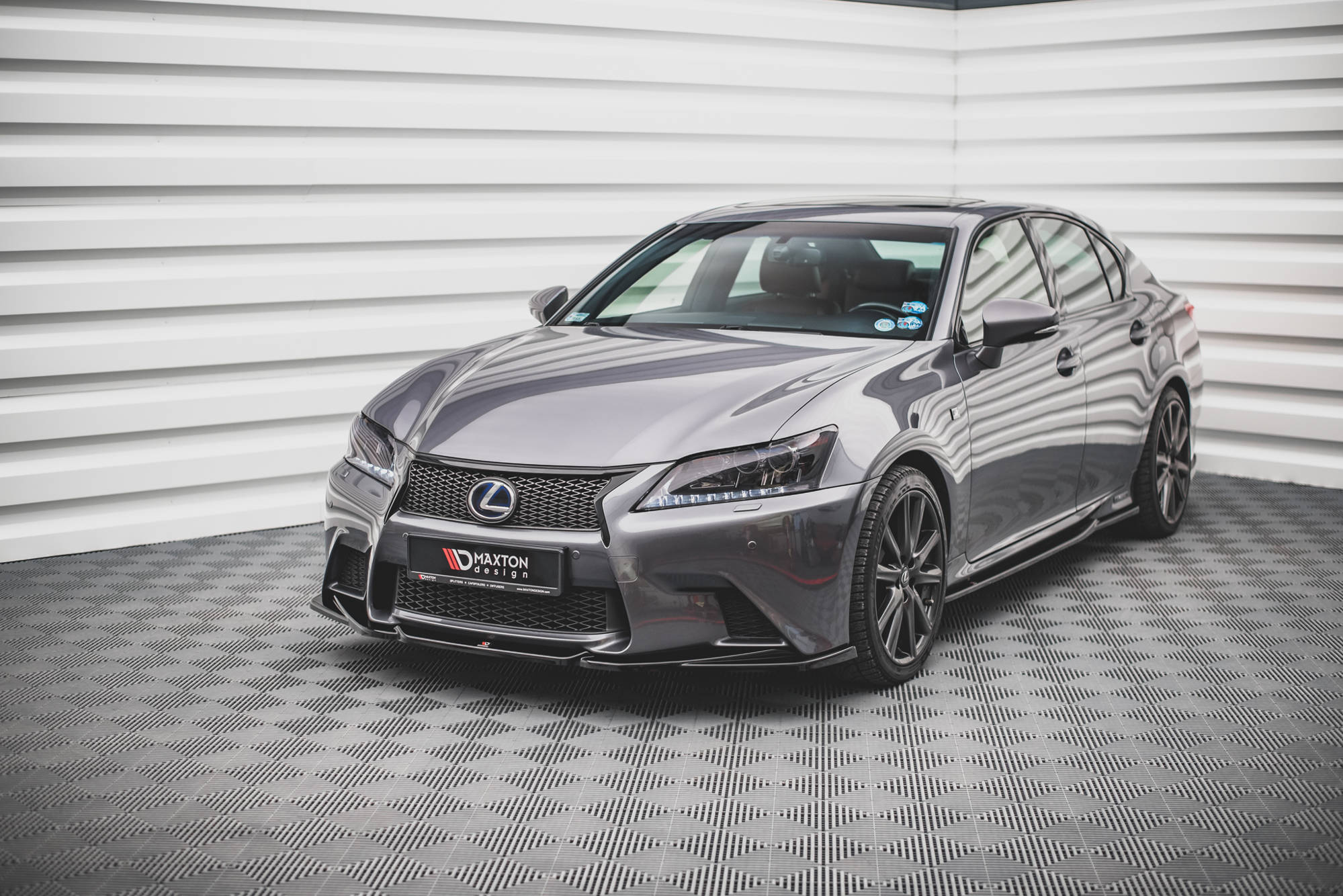 Street+ Spoilerlippe Front Ansatz V.2 passend für Lexus GS F Sport Mk4 L10 schwarz Hochglanz