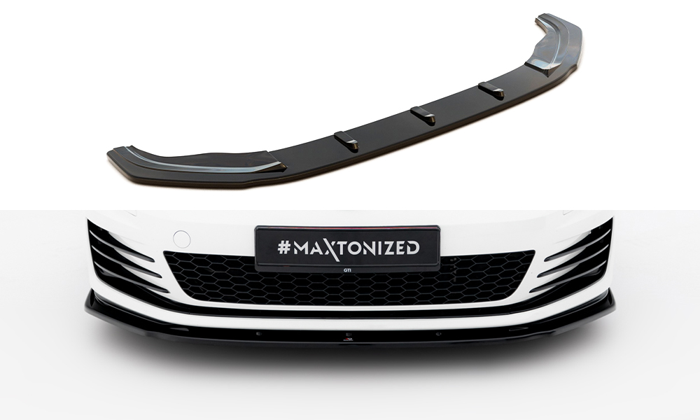 Front Ansatz V.1 für VW Golf GTI / GTD Mk7 schwarz Hochglanz