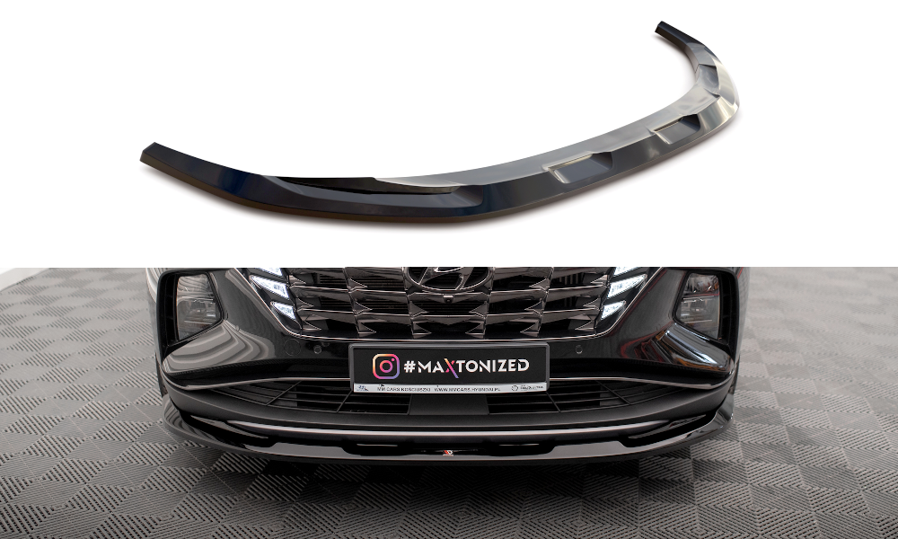 Street+ Spoilerlippe Front Ansatz V.1 passend für Hyundai Tucson Mk4 schwarz Hochglanz