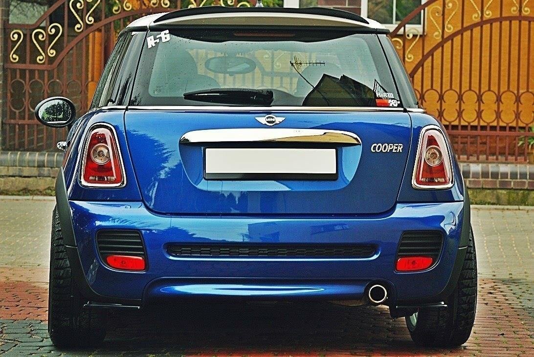 Heck Ansatz Flaps Diffusor V.1 für MINI COOPER R56 JCW schwarz Hochglanz