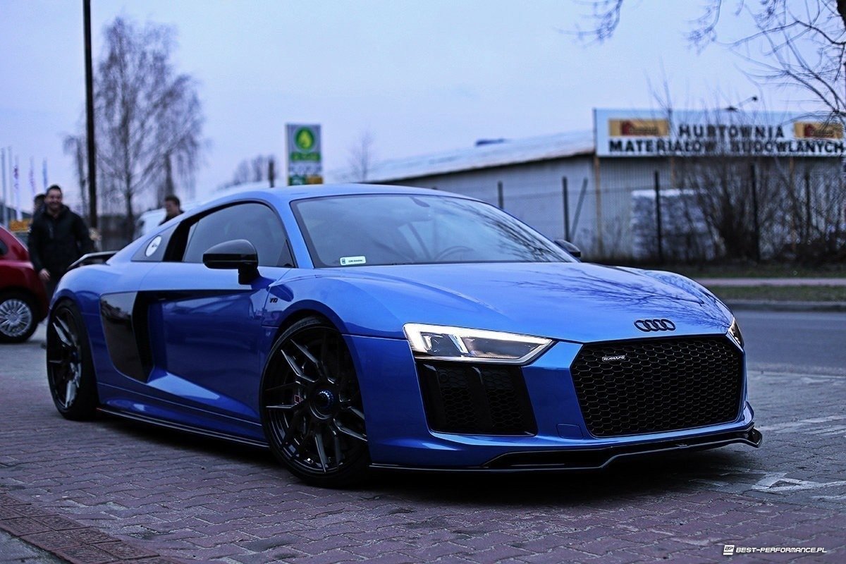Street+ Spoilerlippe Front Ansatz V.2 passend für Audi R8 Mk.2 schwarz Hochglanz