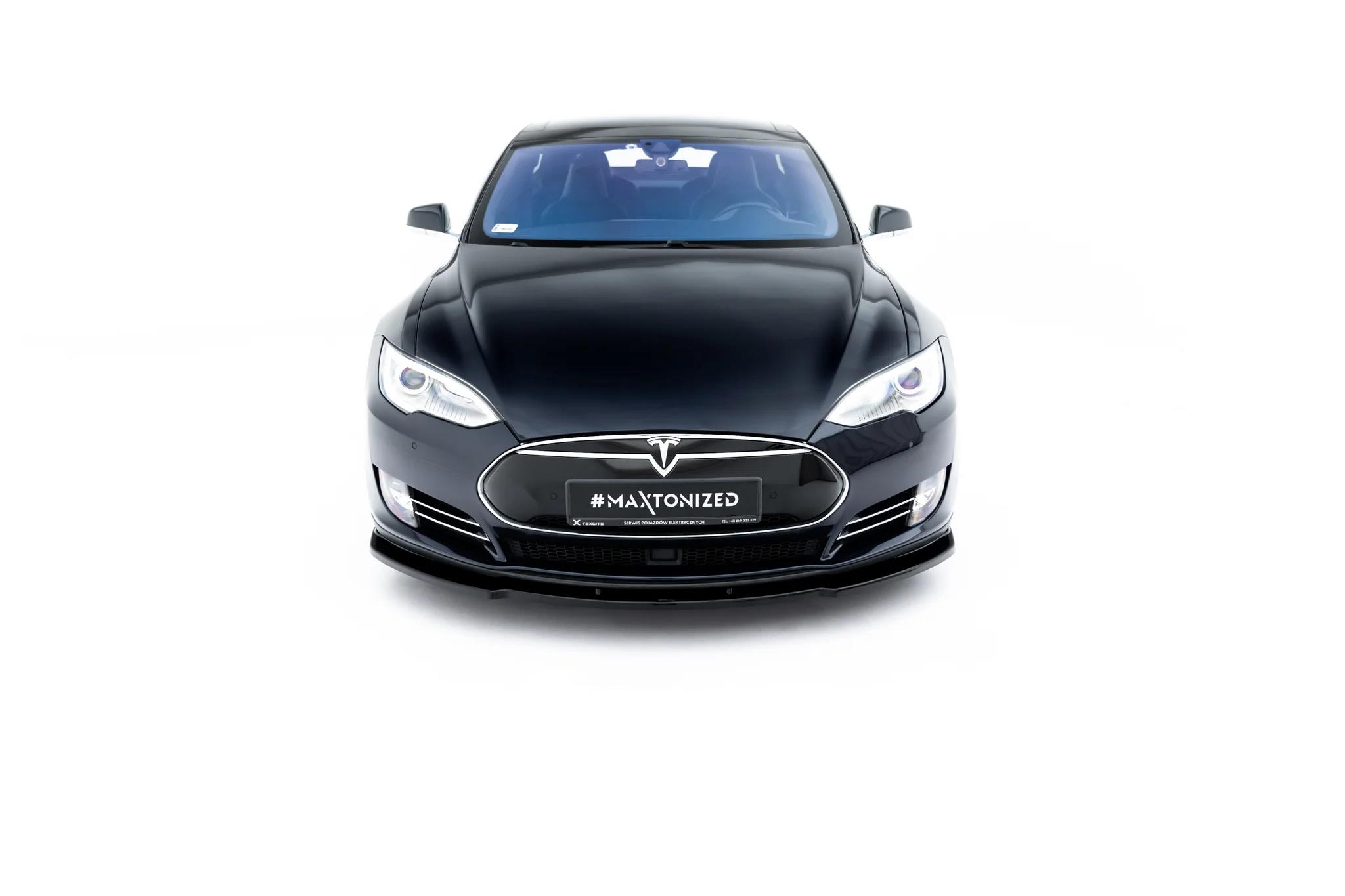 Frontlippe V.2 passend für Tesla Model S Mk1 schwarz Hochglanz