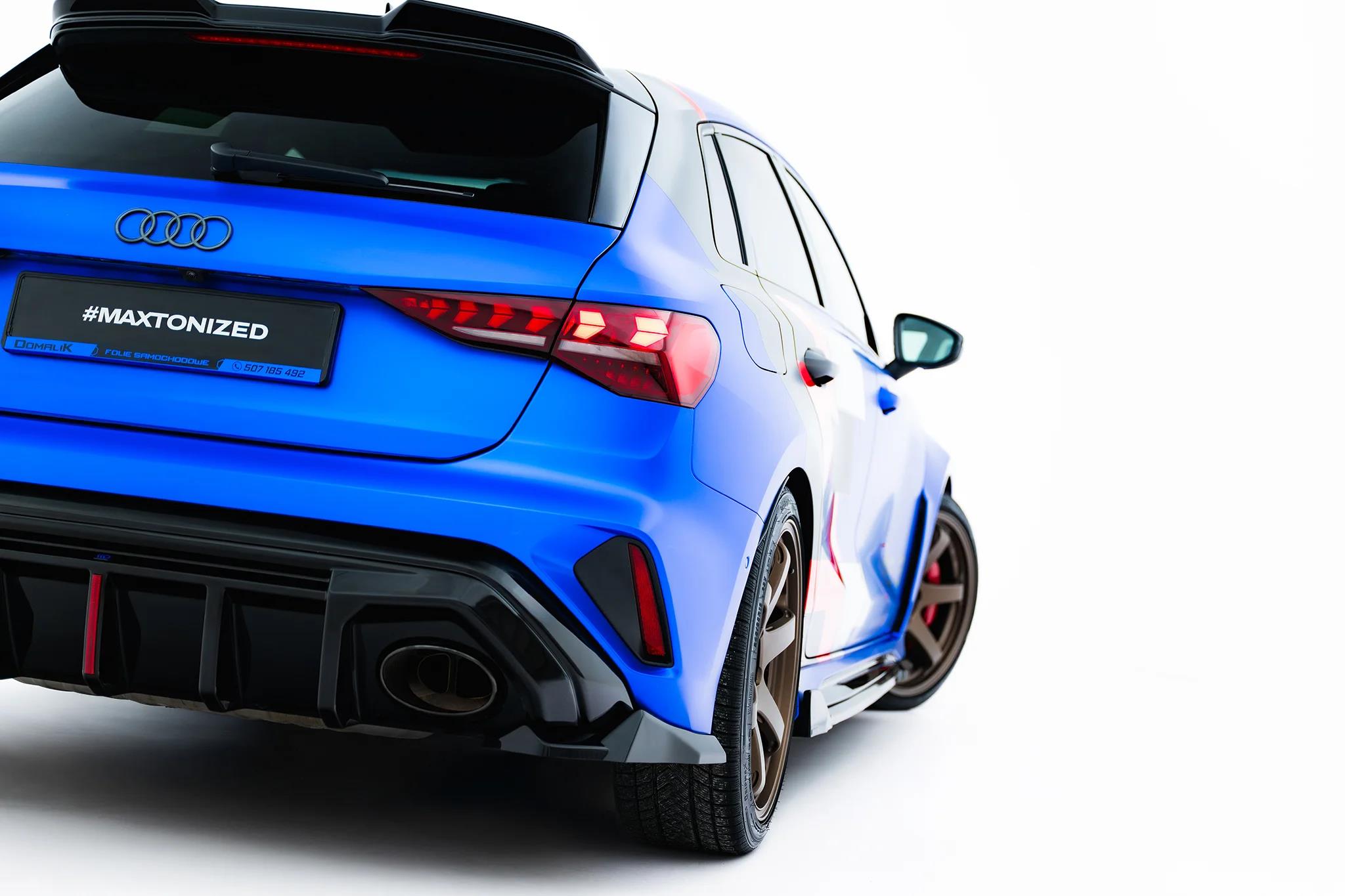 Diffusor Flaps V.3 passend für Audi RS3 Sportback 8Y Facelift schwarz Hochglanz