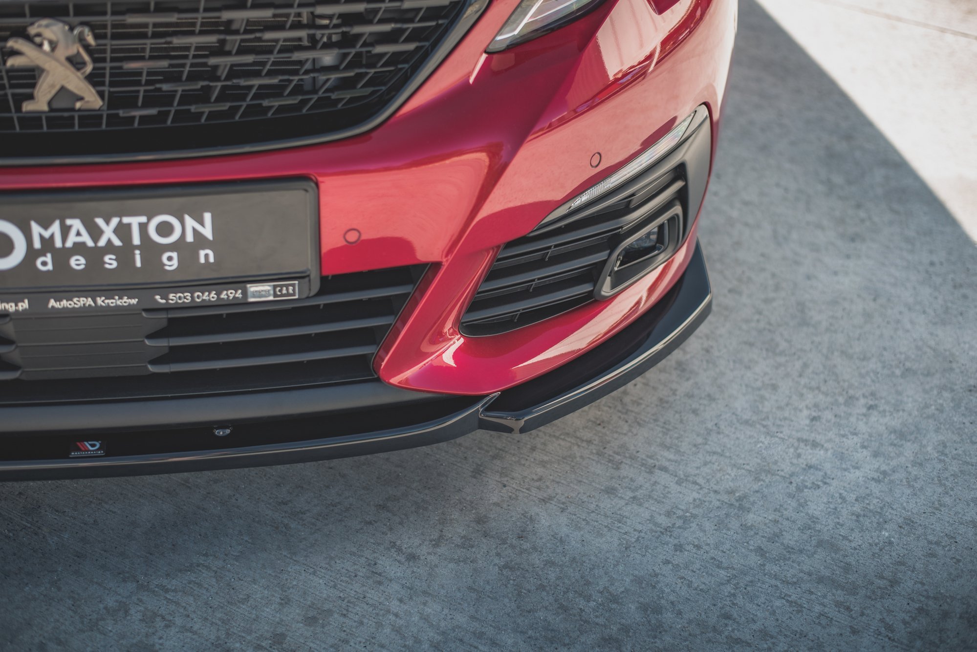 Street+ Spoilerlippe Front Ansatz V.2 passend für Peugeot 308 GT Mk2 FL schwarz Hochglanz