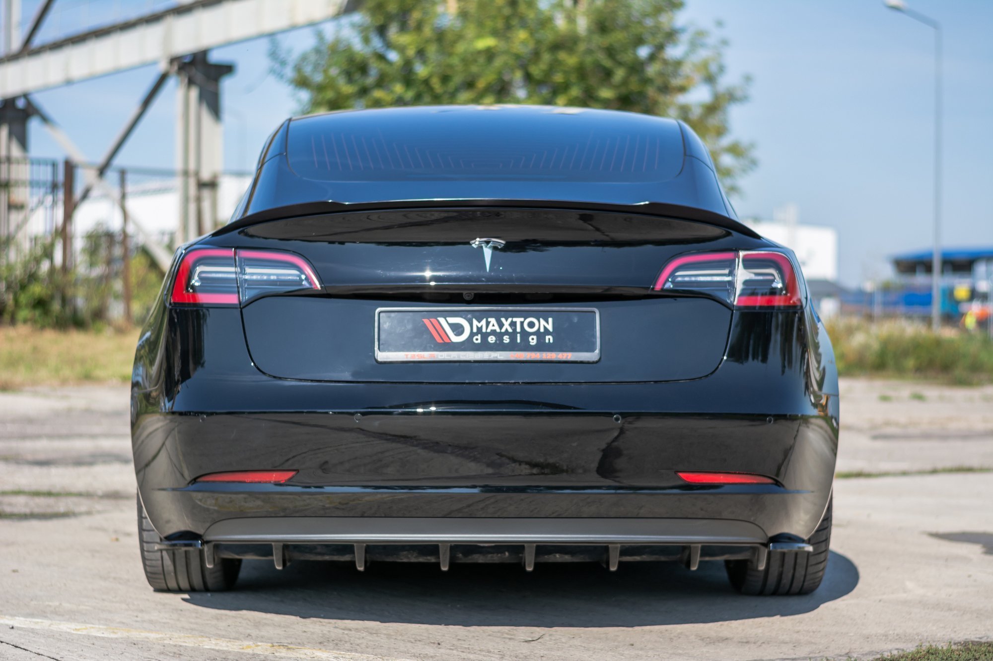 Diffusor Flaps passend für Tesla Model 3 schwarz Hochglanz