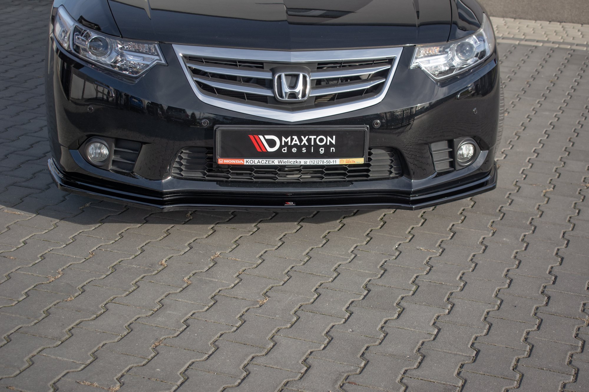 Front Ansatz für Honda Accord VIII CU Series Facelift schwarz Hochglanz