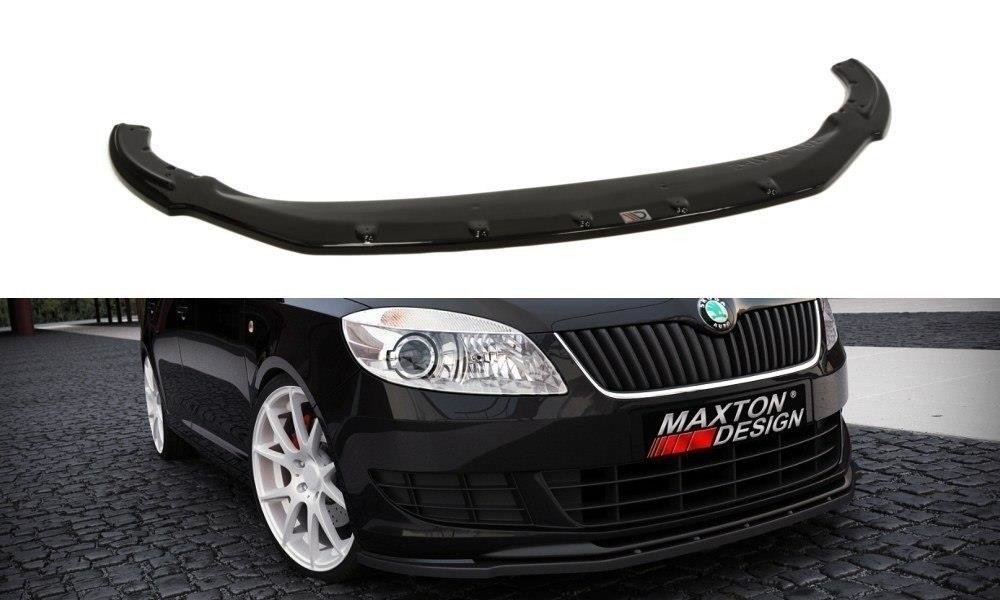 Street+ Spoilerlippe Front Ansatz passend für Skoda Fabia Mk2 FL schwarz Hochglanz