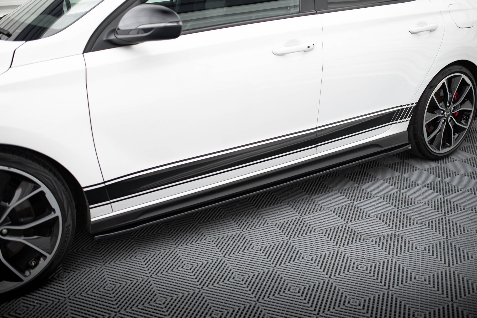 Seitenschweller Ansatz für V.4 Hyundai I30 N / N-Line Hatchback / Fastback Mk3 / Mk3 Facelift schwarz Hochglanz