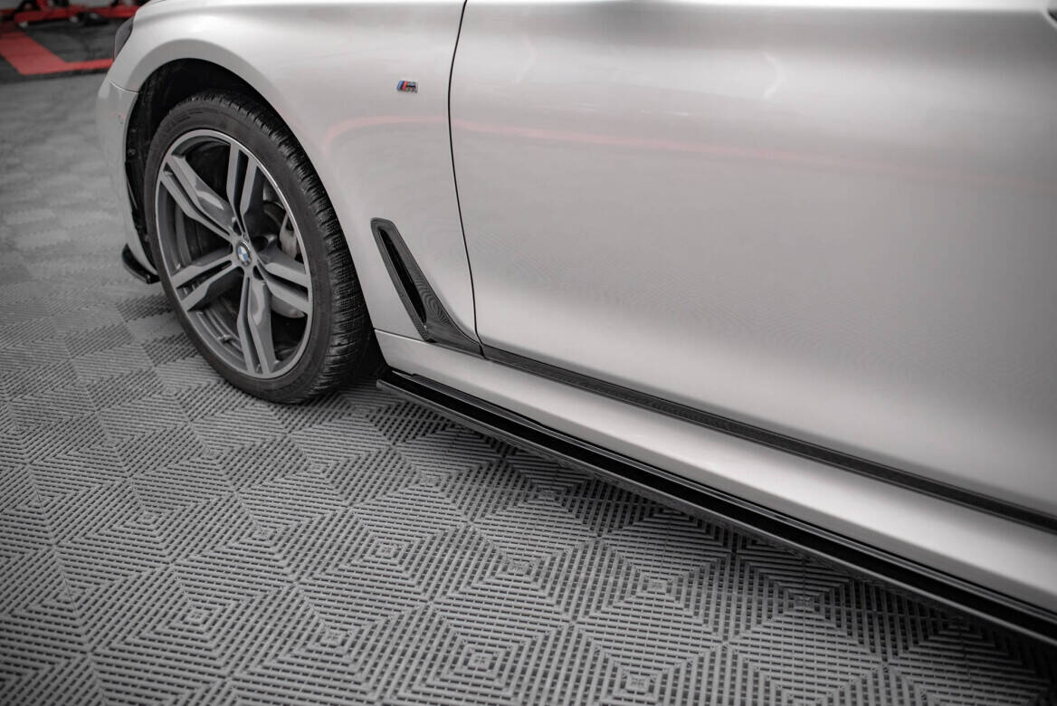 Street+ Seitenschweller Leisten V.1 passend für BMW 7 Lang M-Paket G12 schwarz Hochglanz