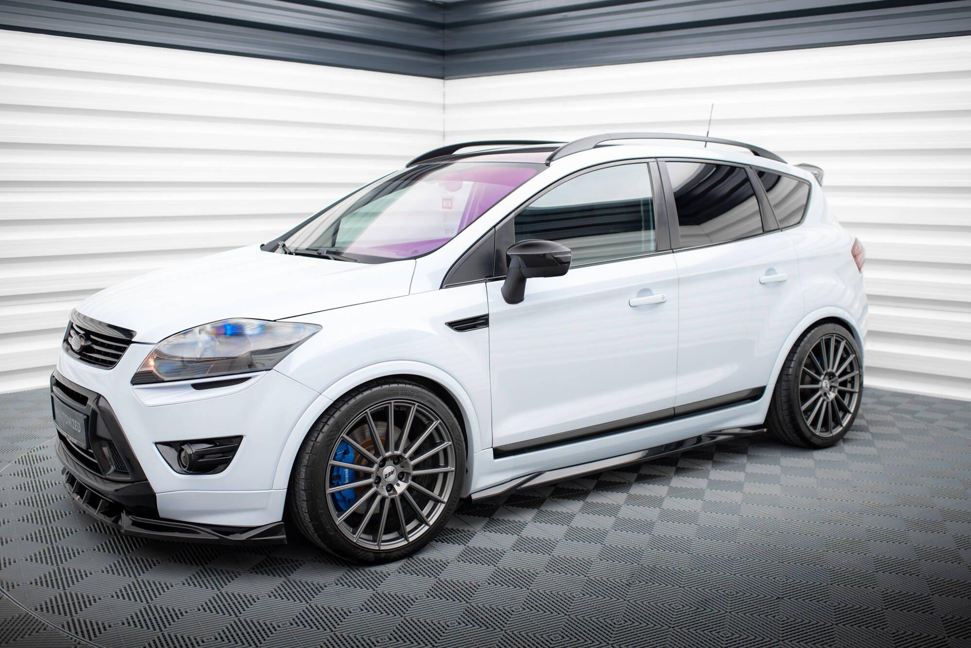 Street+ Seitenschweller Leisten passend für Ford Kuga ST Mk1 schwarz Hochglanz